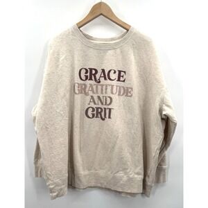 Maurices Women 3X Sweatshirt Crew Grace Gratitude Grit Christian Lounge Everyday